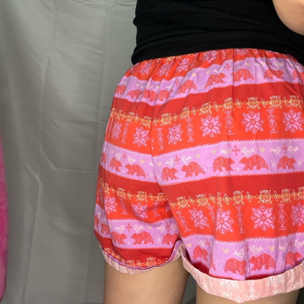 Free people orange/red/purple cotton boxer shorts with‎ polar bear print size S - Picture 4 of 9